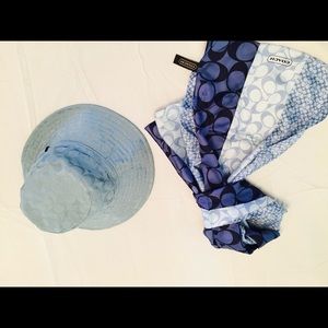 Coach bucket hat and scarf set